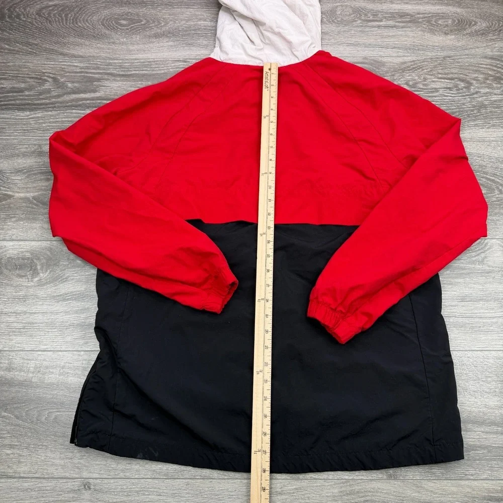 Air Jordan Jacket Mens Medium Red Spellout Windbreaker Jumpman Side Zip Hooded